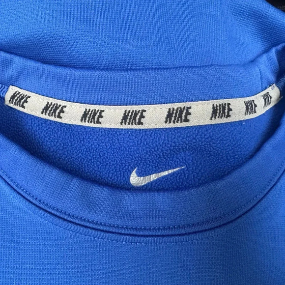 Nike Men's Blue Sweatshirt. Therma-fit. Yellow Nike logo. Size Large. Unisex - Picture 6 of 8